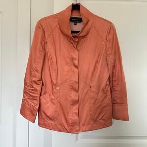 Hilton Hollis (12) Designer Coral Funnel Neck Jacket Italian Moto Utility Chore